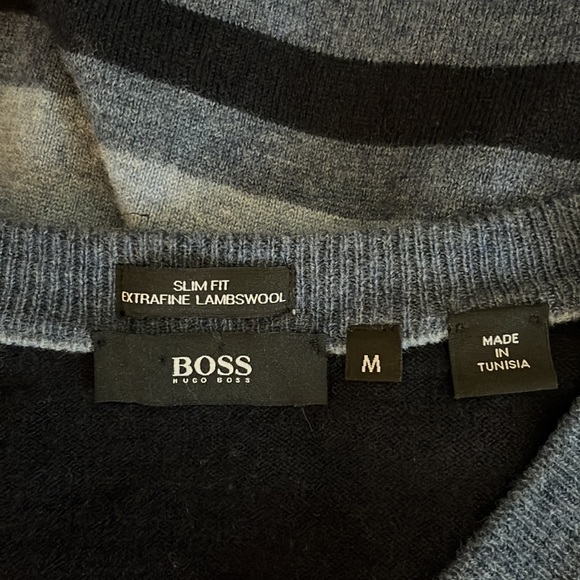 Hugo Boss Extra Fine Lambswool Stripe Sweater - Picture 4 of 12